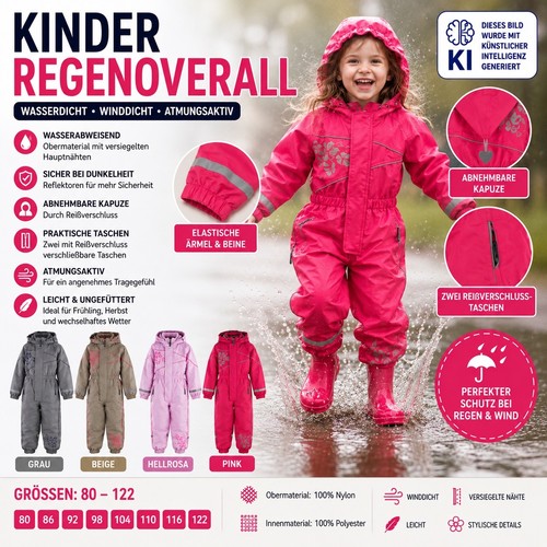 Kinder regenanzug regenoverall - regenanzug,